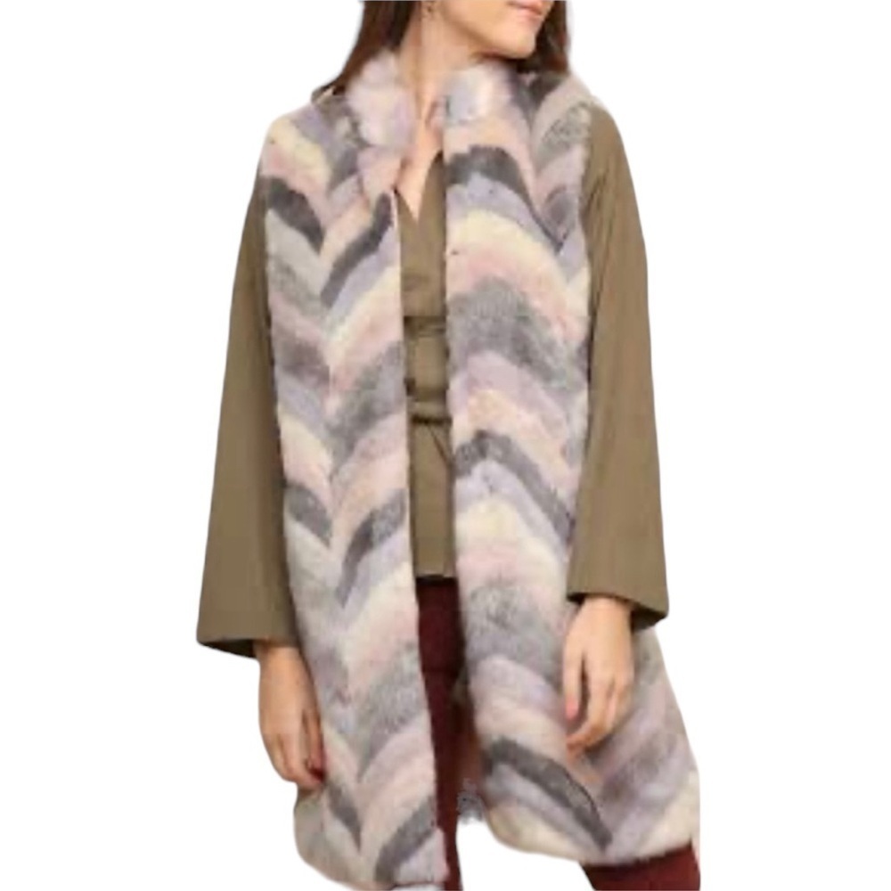 Umgee Faux Fur Sleeveless Long Jacket